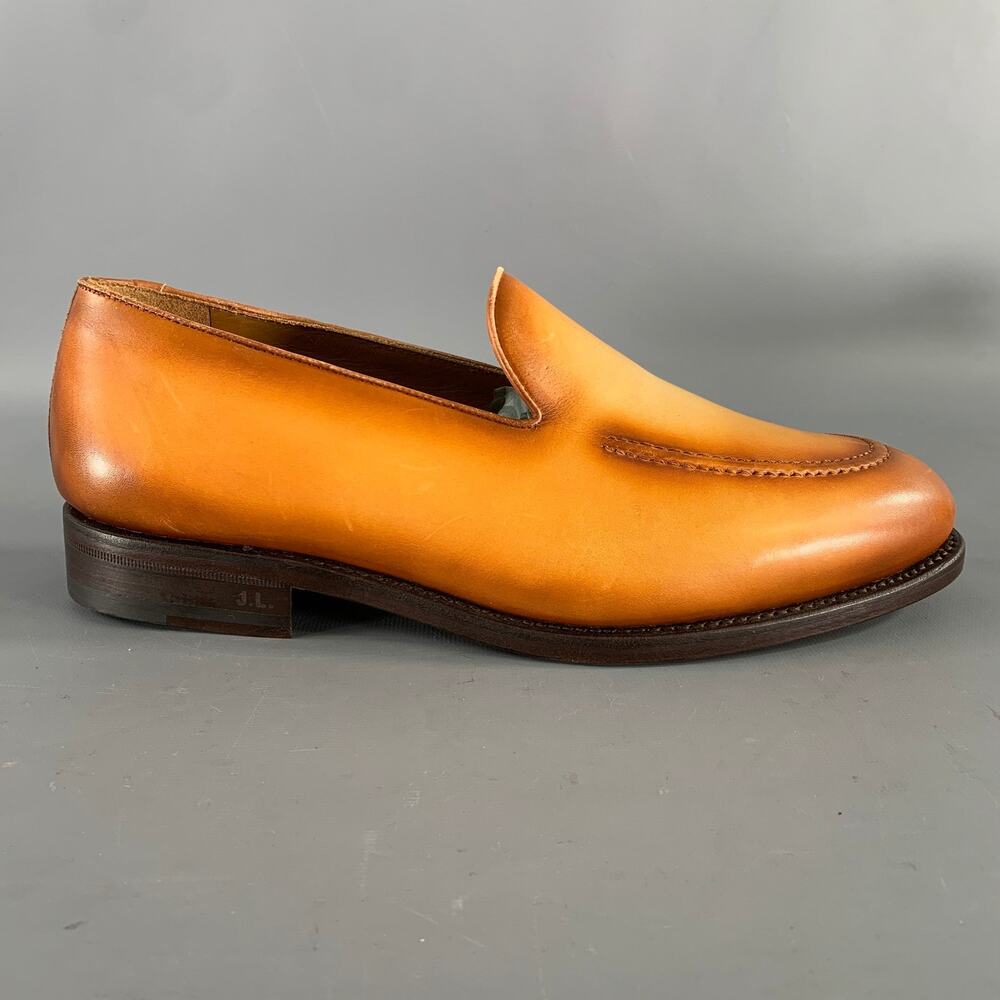KLEIN EPSTEIN & PARKER Size 9 Brown Tan Distressed Patent Leather Loafers - Picture 2 of 8